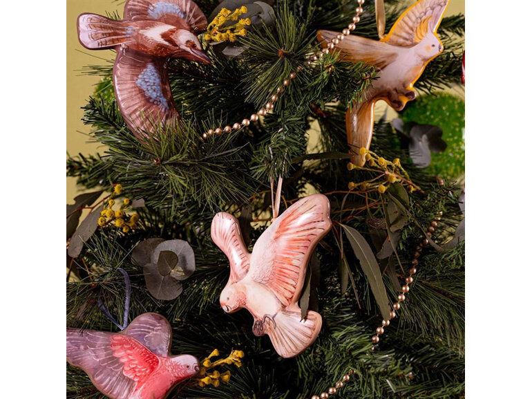 La La Land Mother Nature Birds Decorations Boxed Set of 4  christmas tree