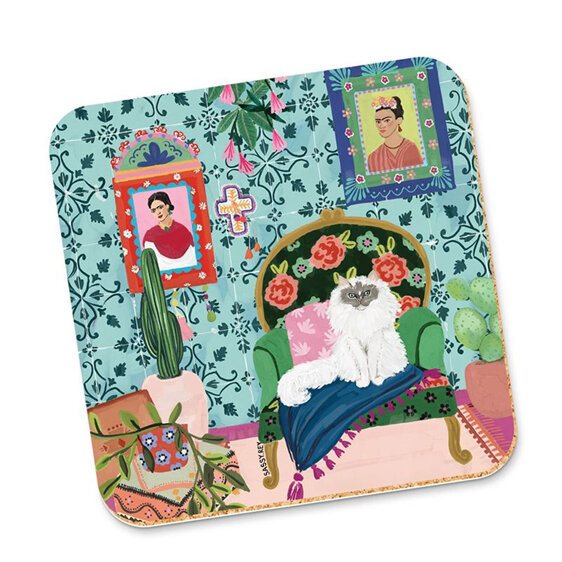 La La Land - Ode to Her Coaster frida kahlo cat
