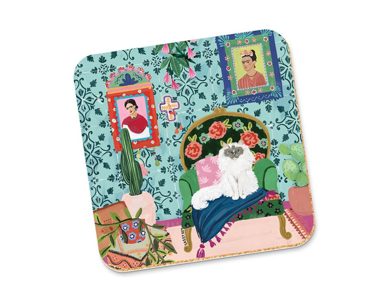 La La Land - Ode to Her Coaster frida kahlo cat