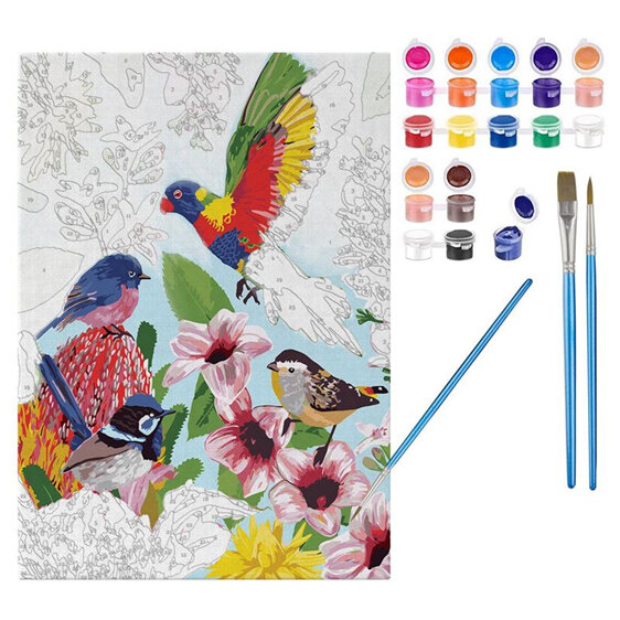 La La Land - Paint by Numbers Enchanted Garden birds flowers