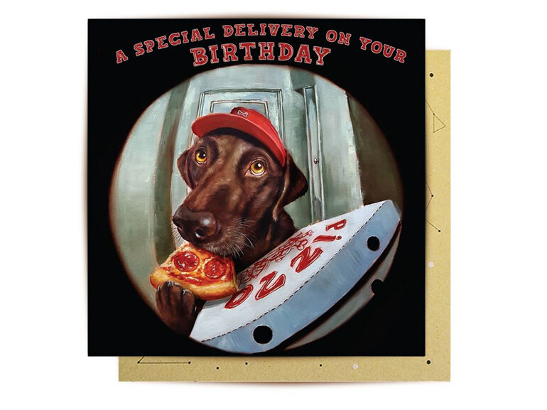 La La Land  special delivery pizza dog  Card