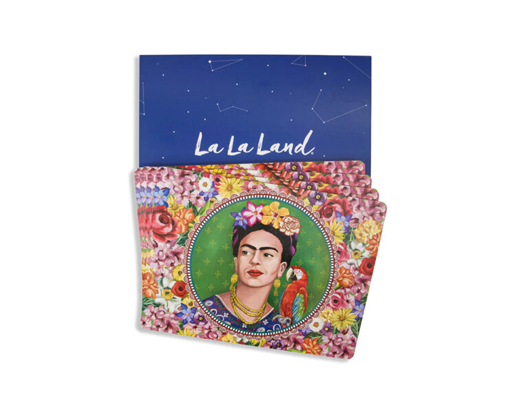 La La Land - Tribute Artists Placemats Set of 4 frida kahlo dining parrot art
