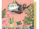 La La Land Tropical Abode Sloth Christmas Card