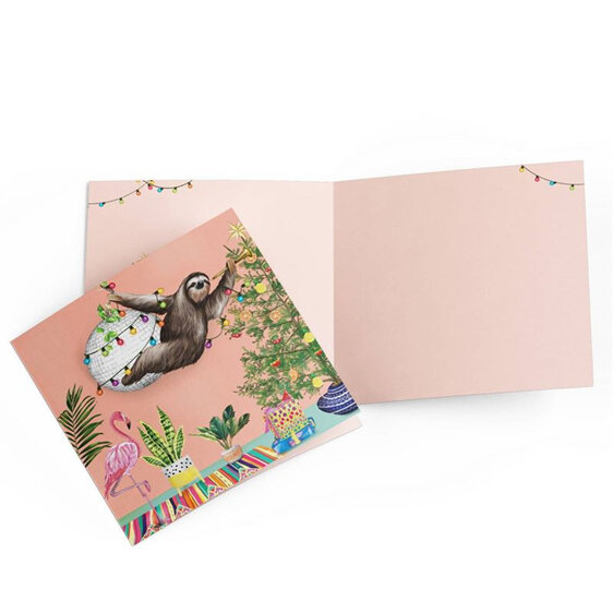 La La Land Tropical Abode Sloth Christmas Card