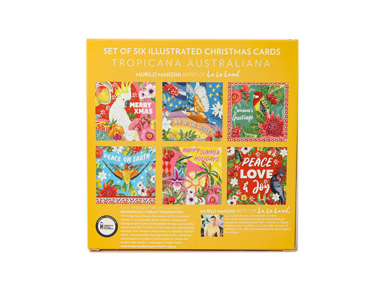 La La Land Tropicana Australiana Box Set of 6 Christmas Cards