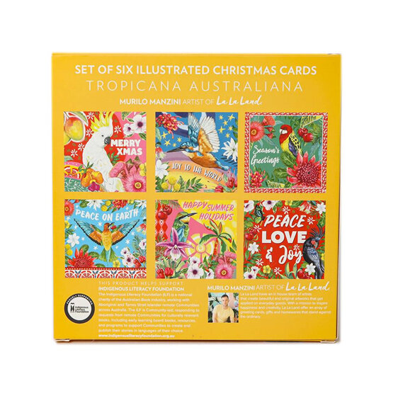 La La Land Tropicana Australiana Box Set of 6 Christmas Cards