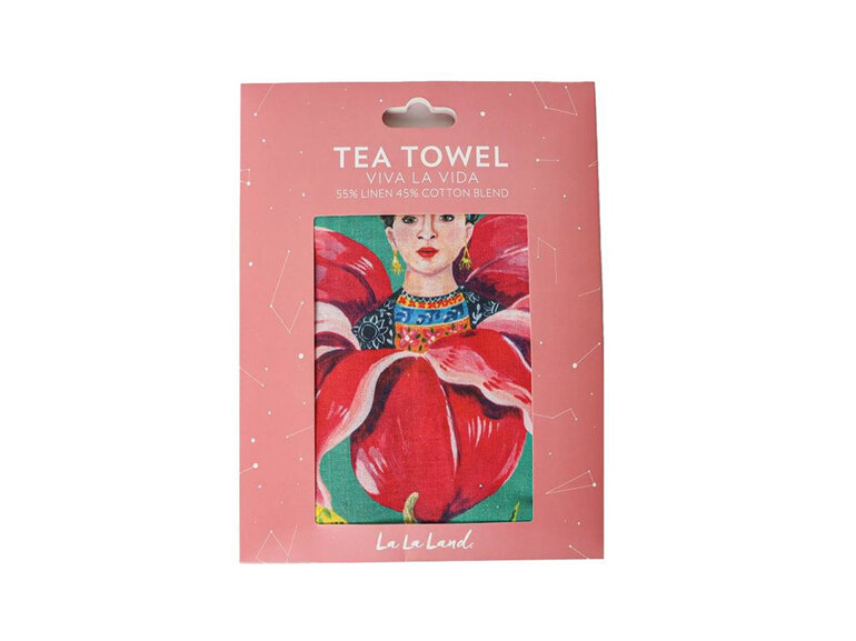 La La Land - Viva La Vida Flowers Tea Towel frida kahlo