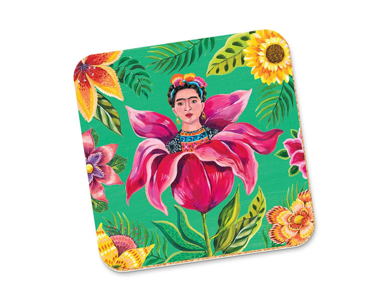 La La Land Viva La Vida Frida In Flower Coaster