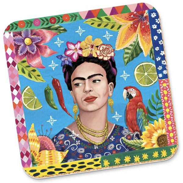 La La Land - Viva La Vida Frida Kahlo with Parrot Coaster