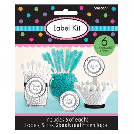 Label kit for containers- silver & white