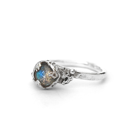 labradorite gemstone reef ring sterling silver organic lily griffin jewellery nz