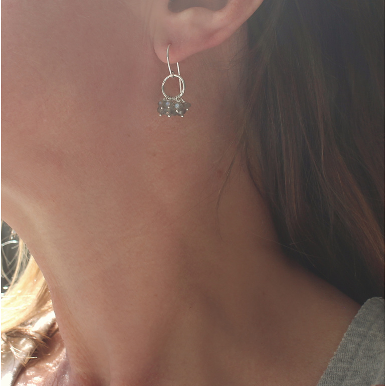 labradorite gemstone sparkle jewellery sterling silver earrings lily griffin nz