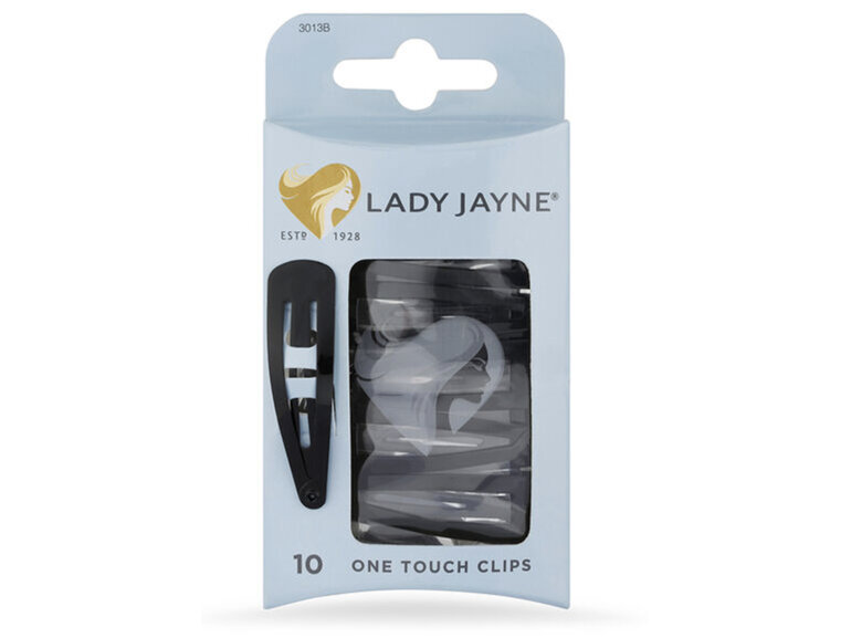 Lady Jayne Black One Touch Hair Clips  Pack of  10