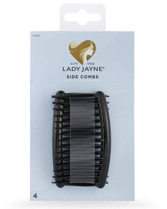Lady Jayne Black Side Combs - 4 Pk