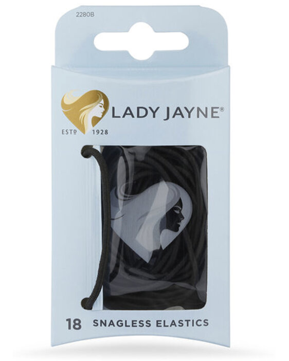 Lady Jayne Black Snagless Elastics - Pk18