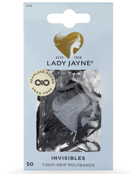 Lady Jayne Black Snagless Elastomer Elastics - Pk50