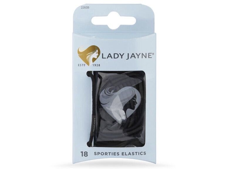 Lady Jayne Black Super Hold Elastics - Pk 18