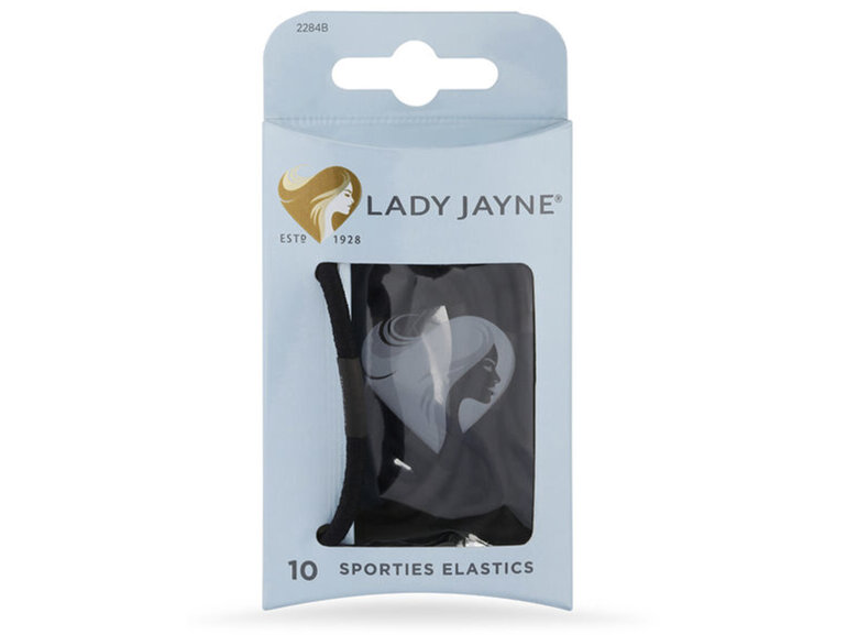 Lady Jayne Black Super Hold Thick Elastics - Pk 10