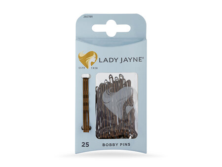 Lady Jayne Bobby Pins Brown 4.5cm 25pk 2607BR