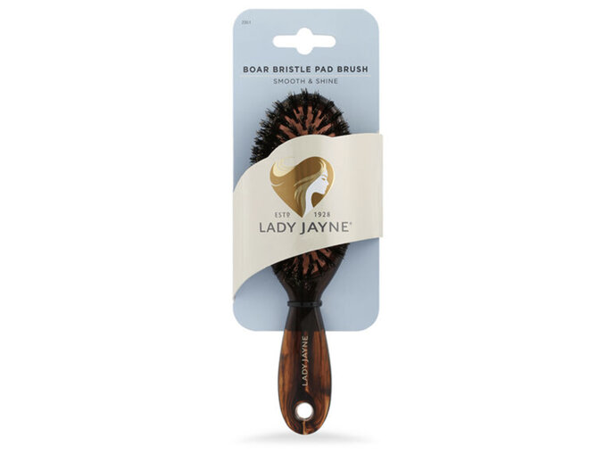 Lady Jayne Purse-Sized 100% Boar Bristle Pad Brush