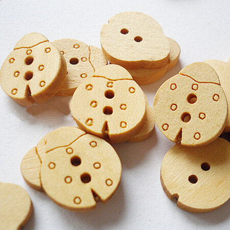Ladybird Wooden Buttons