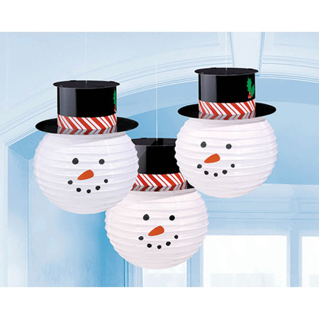 Lanterns 3 pack snowman