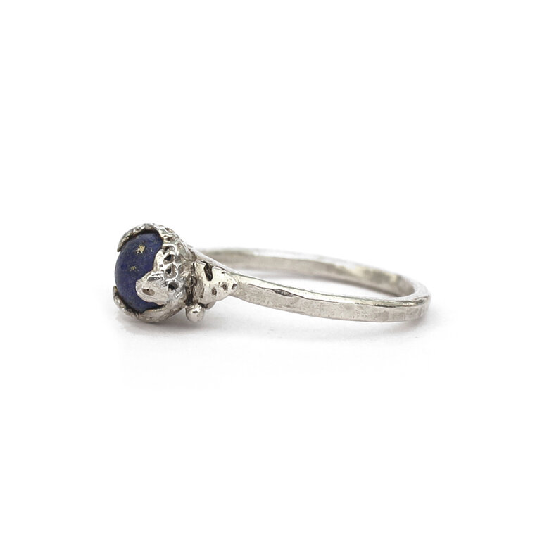 Lapis Lazuli blue gemstone organic silver reef ring lilygriffin nz jewellery