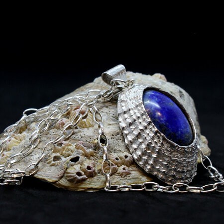 Lapis Lazuli Limpet Pendant Necklace