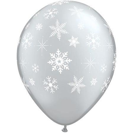 Large 40cm latex balloon - snowflakes & sparkles