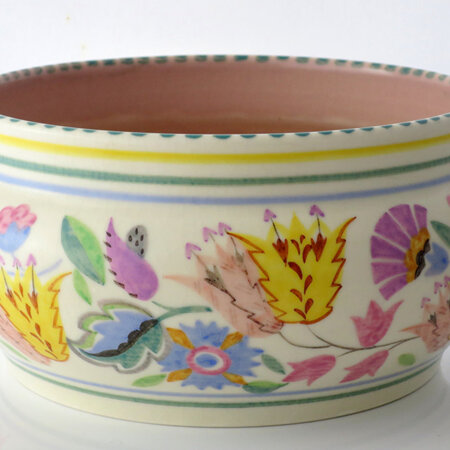 Large hand painted Poole bowl