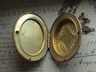 Large Vintage brass locket - Cherub