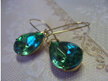 Large vintage pear rhinestone earring in gold or silver setting