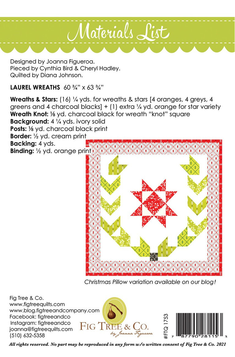 Laurel Wreaths from Fig Tree Quilts