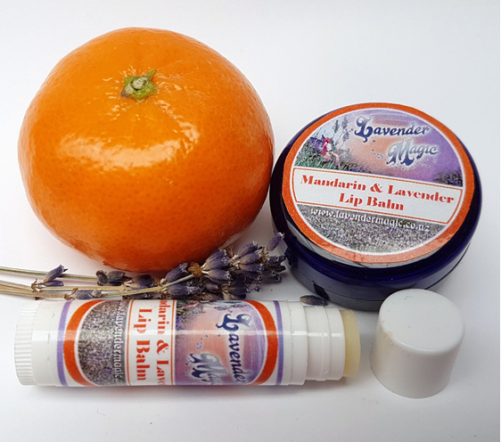Lavender and mandarin lip balm by Lavender Magic New Zealand