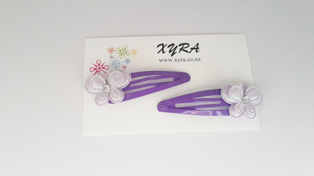 Lavender Butterfly Hair Clips (pack of 2 clips)