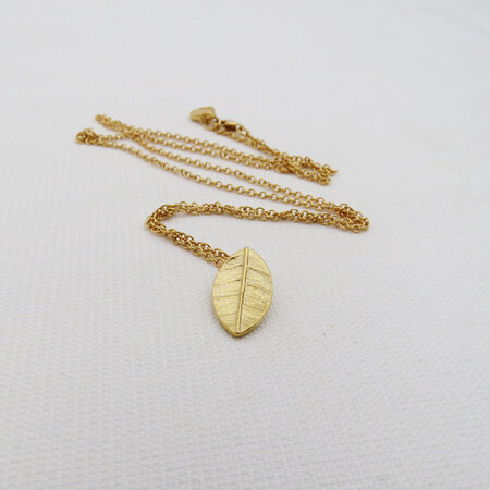 Leaf Charm Necklace - 18k Gold Plated