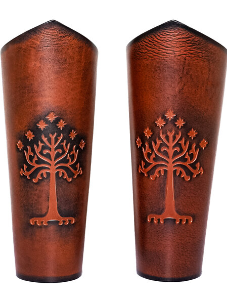 Leather Bracers with Tree of Gondor (Large)