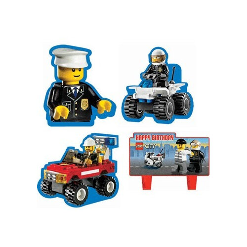Lego City 4 pack of Cake Decorations