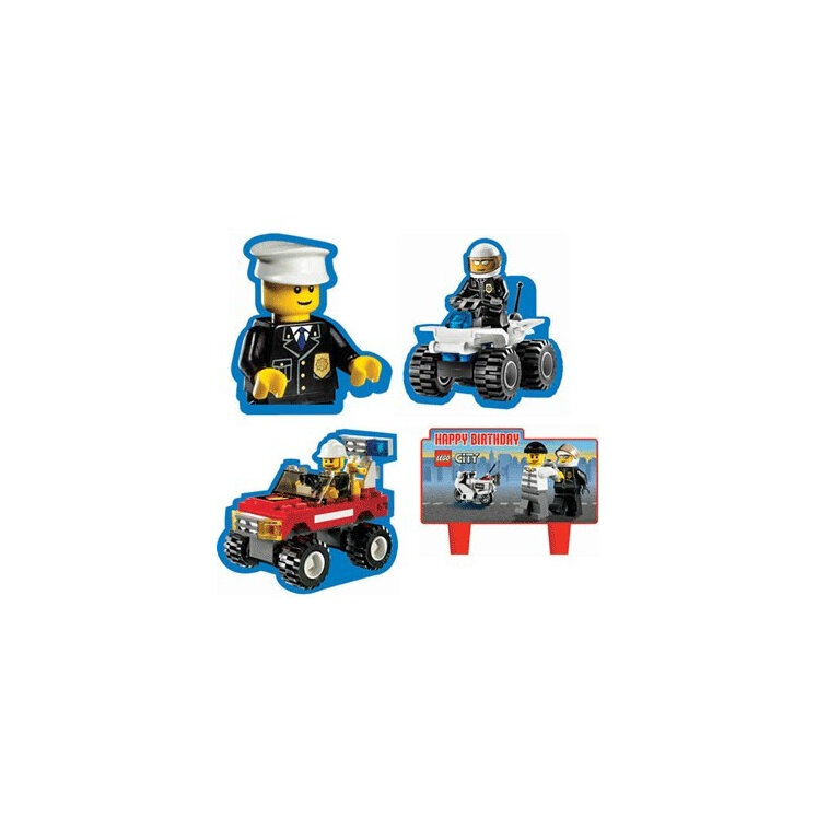 Lego City 4 pack of Cake Decorations