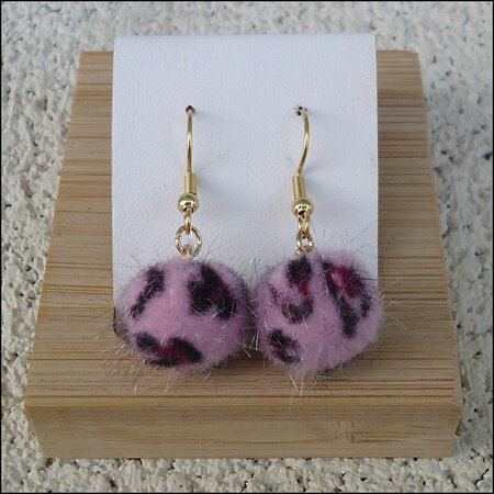 Leopard Print Earrings - Pink