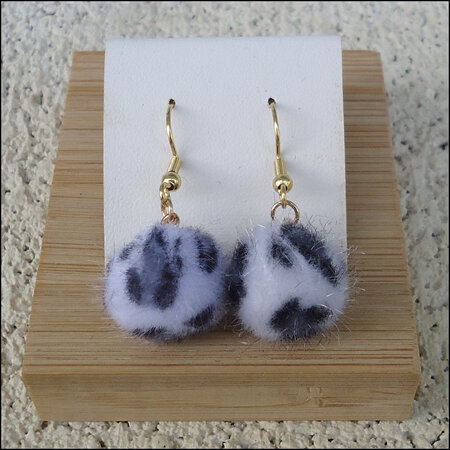 Leopard Print Earrings - White