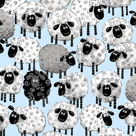 Lewe The Ewe - Allover on Blue