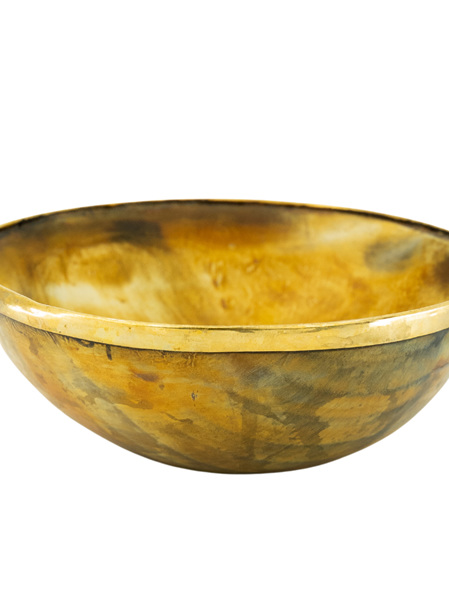 LH 12 - Medium Sized Horn Bowl (12.5 cm) with Brass Rim)