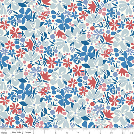 Liberty - The Carnaby Collection Retro Indigo Bohemian Bloom in A 04775952A