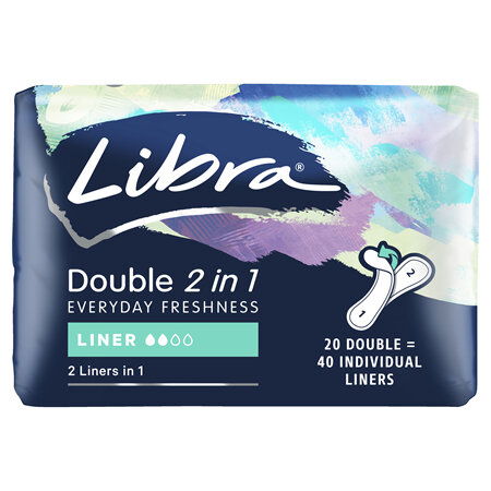 Libra Liners, Double 2 in 1, 20 Pack
