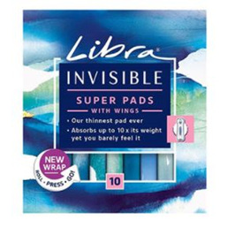 LIBRA PADS INVISIBLE WINGS SUPER 10 PACK