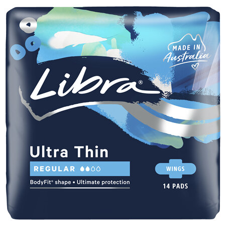 Libra Pads, Ultra Thin Regular with Wings, 14 Pack