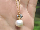 Lila pearl pendant reverse cream flower silver gold lily griffin nz jewellery