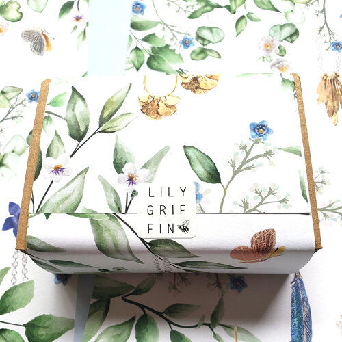 lilygriffin eco wrapping paper signature custom gift wrap pouch jewellery