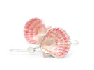 lilygriffin fanshell shells pink beach summer sterling silver earrings ocean